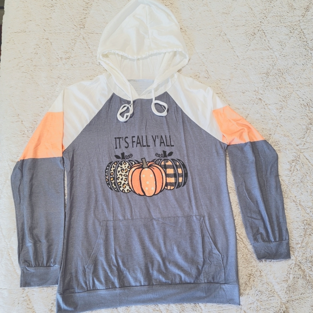 NWOT Long sleeve Hooded shirt. SIZE M